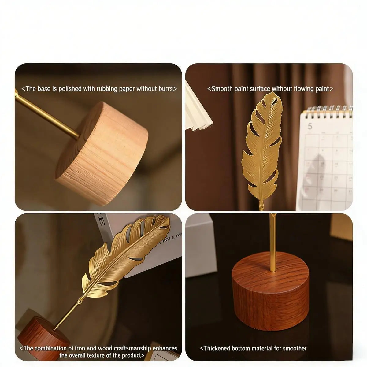 Gold Iron Ginkgo Leaf Ornament