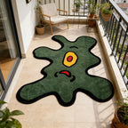 Green One-Eyed Monster Irregular Area Rug