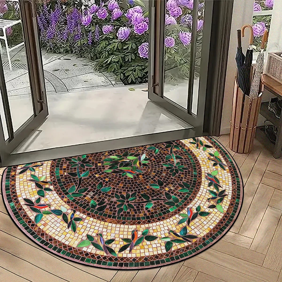 VIKAMA Semi-Circular Mosaic Non-Slip Door Mat