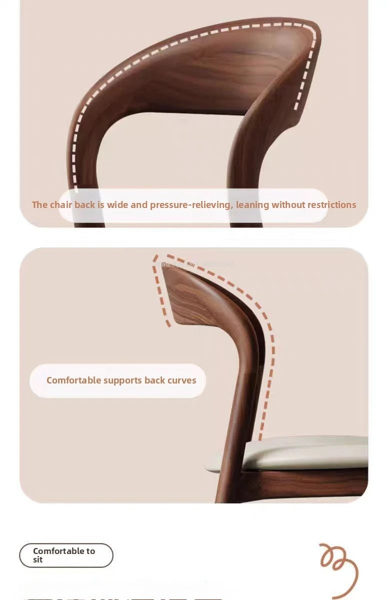 Solid Wood Leather Dining Chair