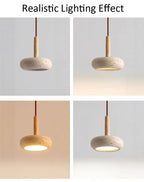 Wabi-Sabi Circular Stone Pendant Light