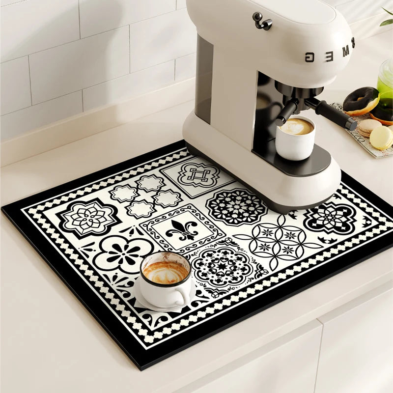 Quick-Dry Diatomite Coffee Machine & Dish Drying Mat