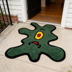 Green One-Eyed Monster Irregular Area Rug