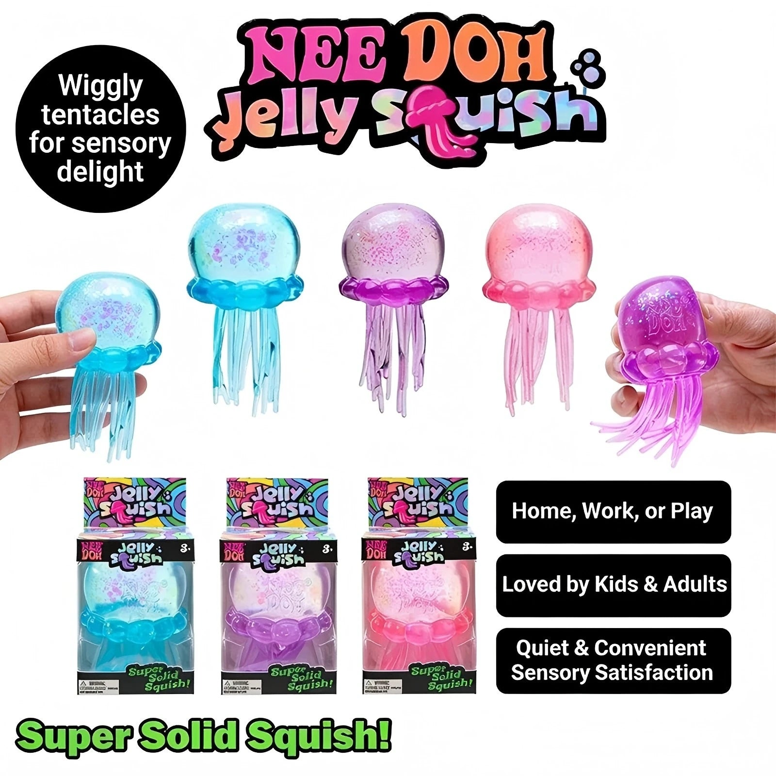 Jellyfish & Cube Squish Fidget Toy