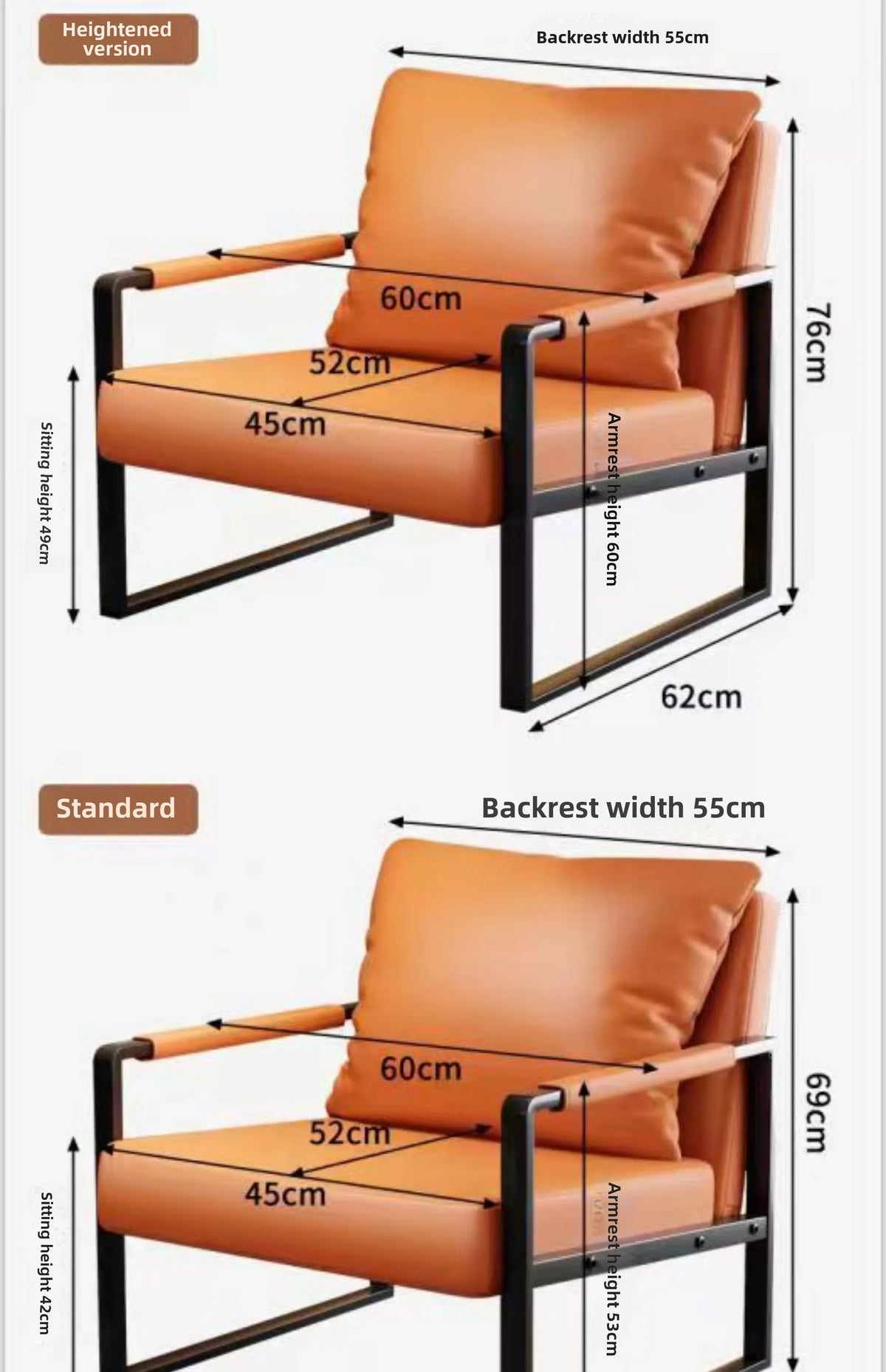 Modern Metal Frame Lounge Chair