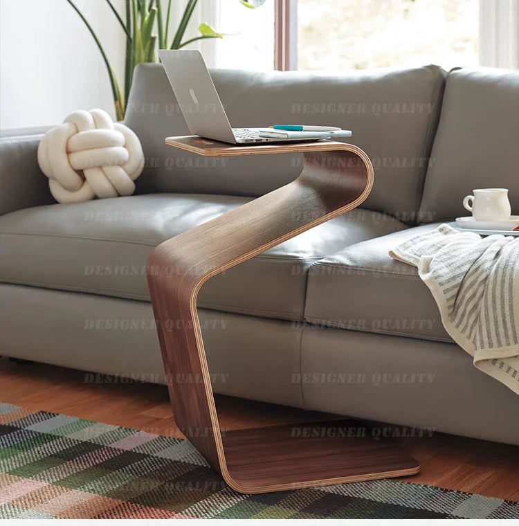 Modern Irregular Wood Side Coffee Table