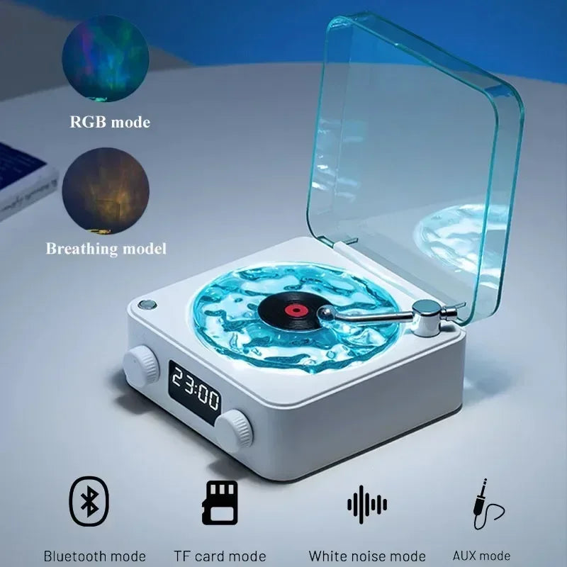 Retro Turntable Bluetooth Speaker with White Noise