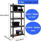 5-Tier Heavy-Duty Adjustable Storage Shelving