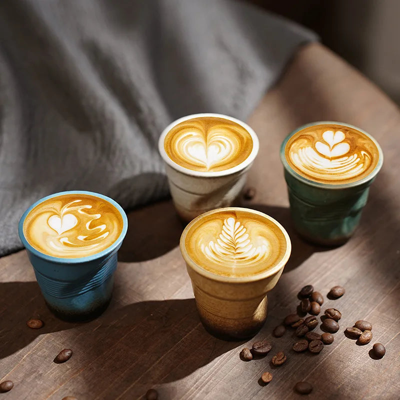 Retro Irregular Ceramic Coffee Cup 90ml/180ml