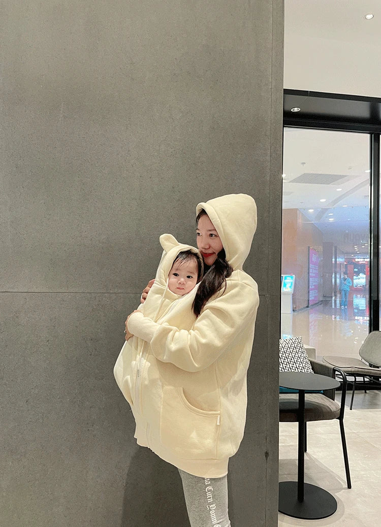 Winter Maternity Baby Carrier Hooded Coat