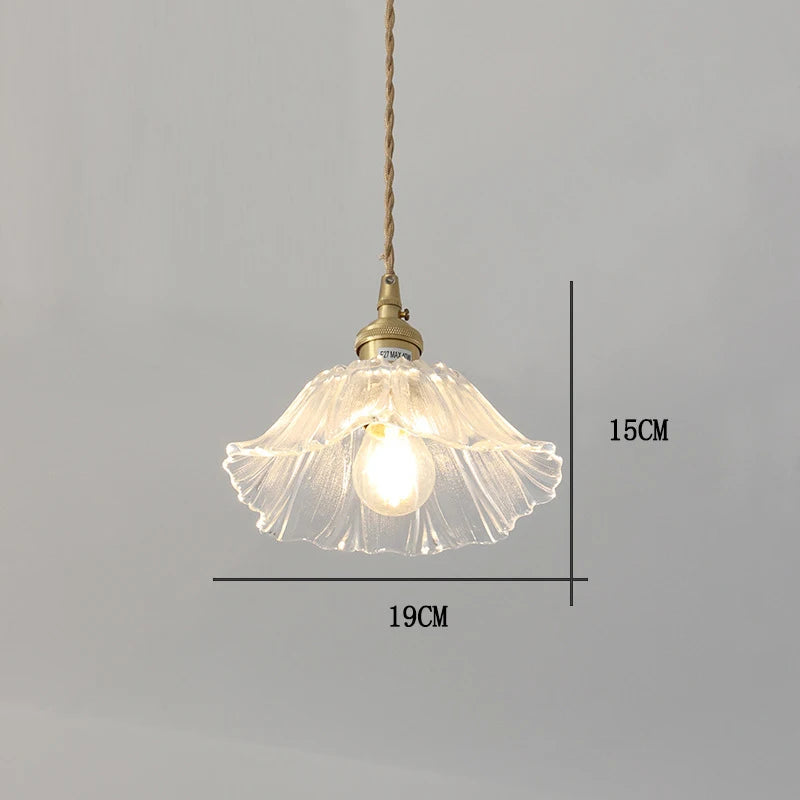 Vintage Flower Glass Pendant Light