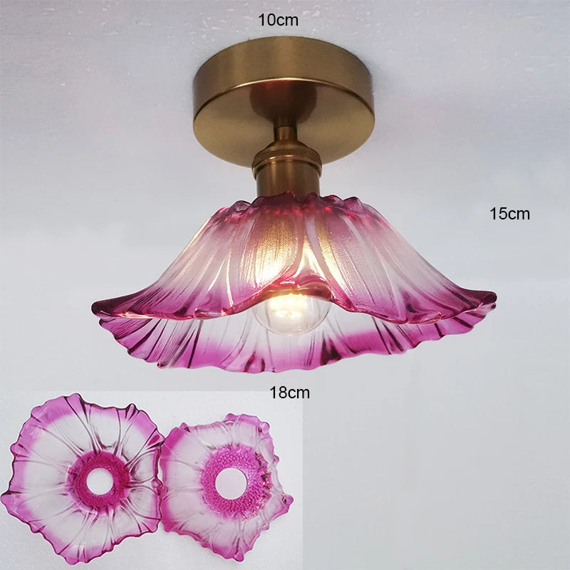 Vintage Flower Glass Pendant Light