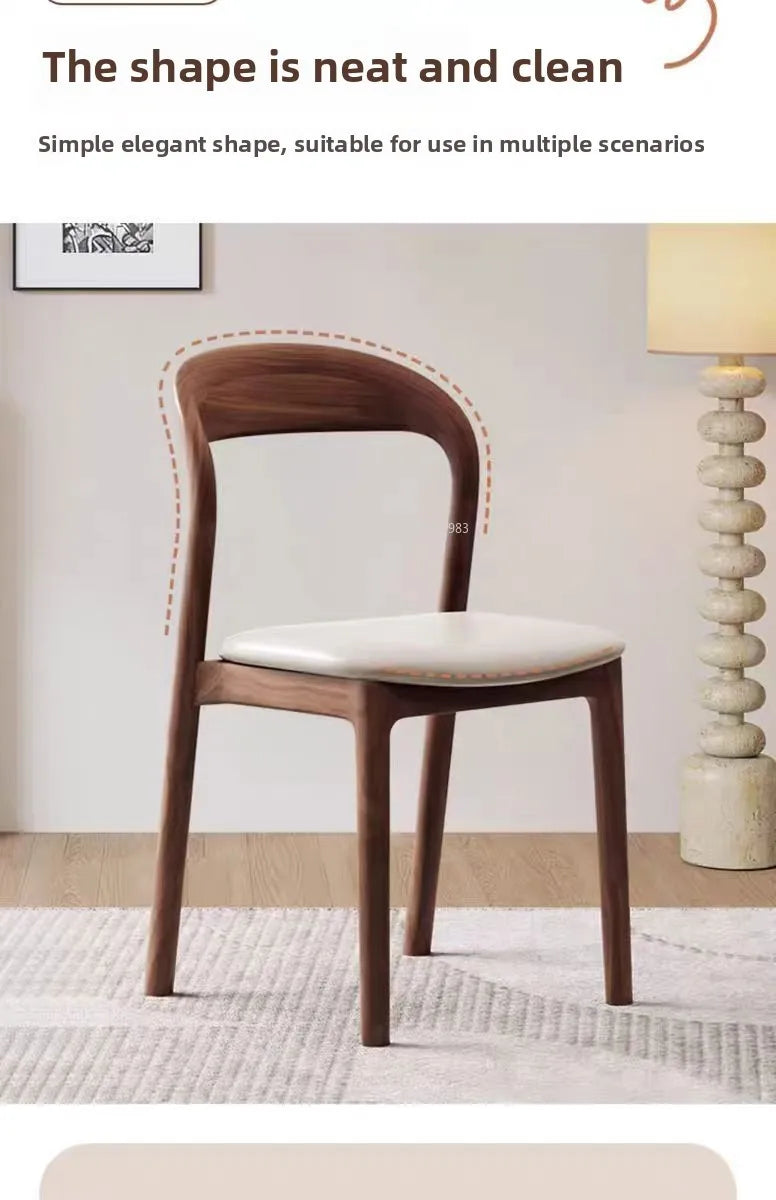 Solid Wood Leather Dining Chair