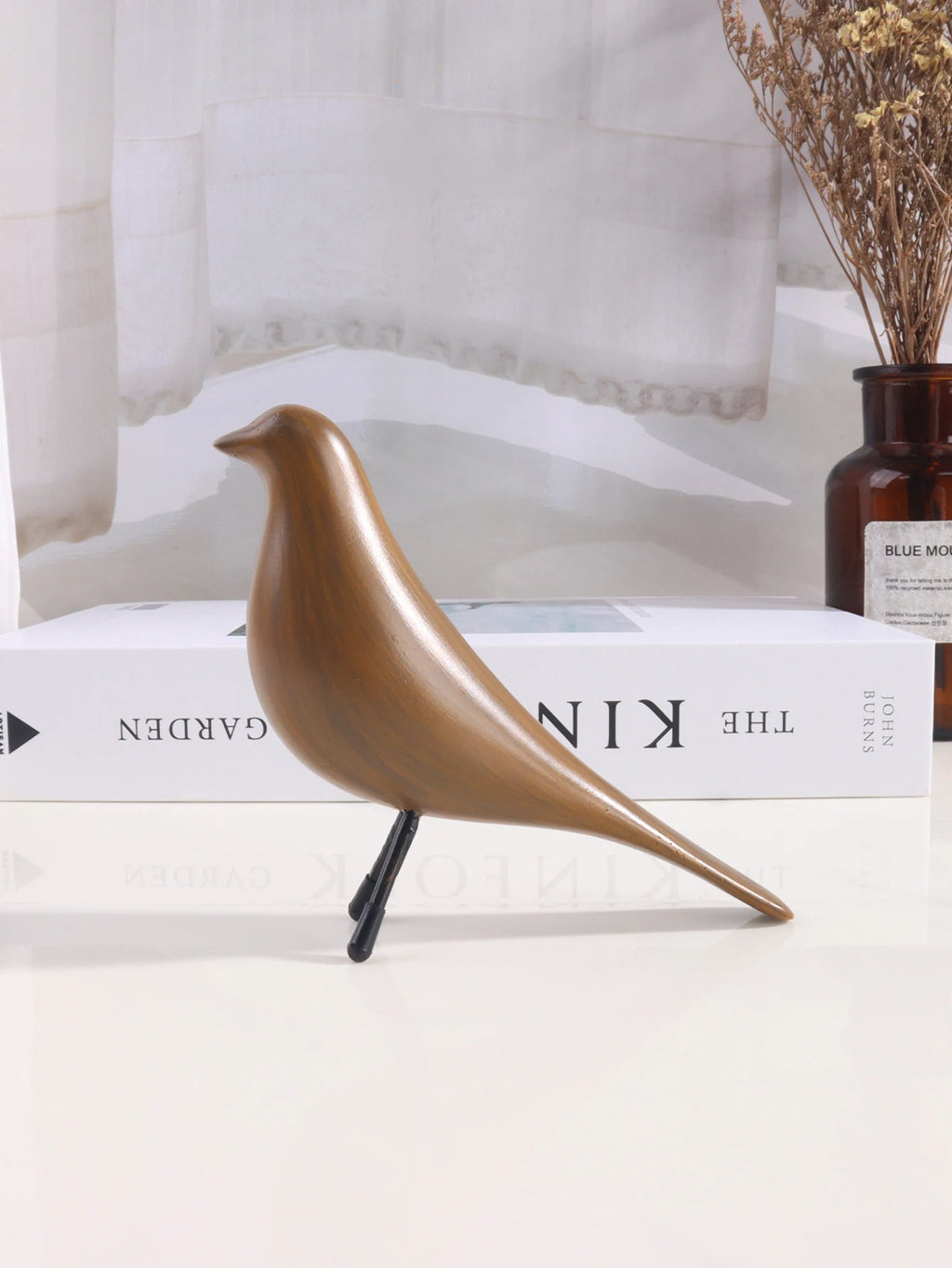 Minimalist Colorful Bird Resin Sculpture