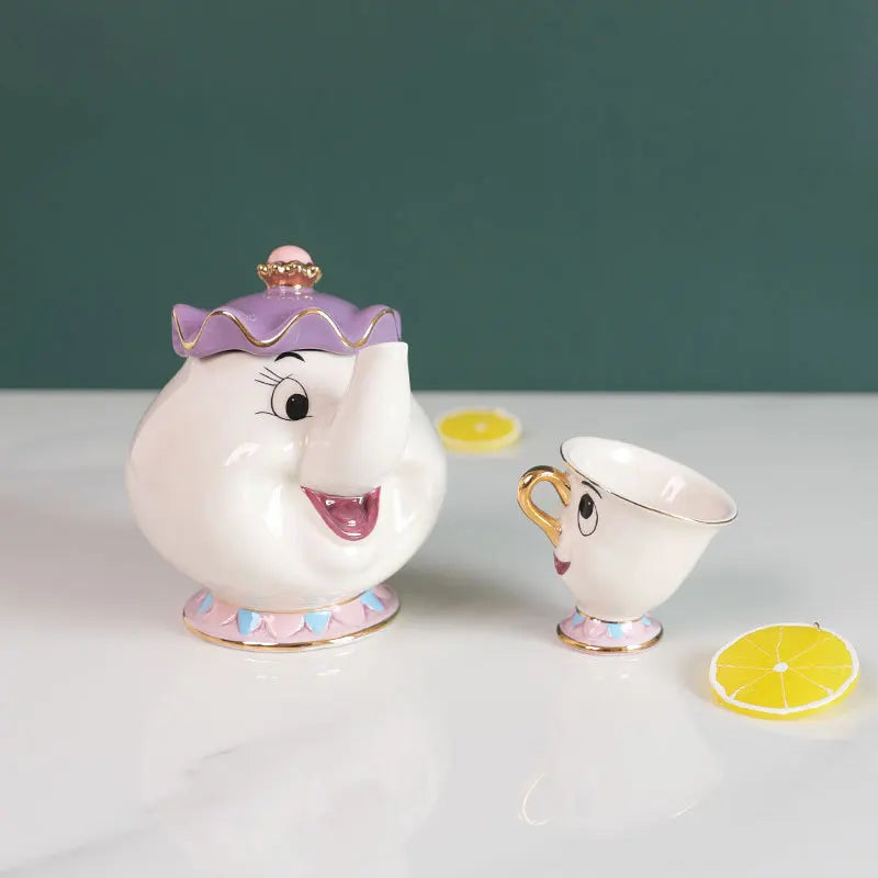 Beauty and the Beast Style Ceramic Teapot & Cup