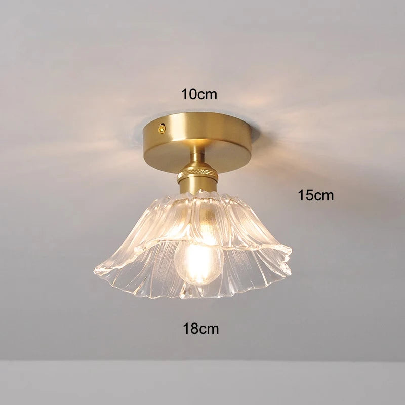 Vintage Flower Glass Pendant Light