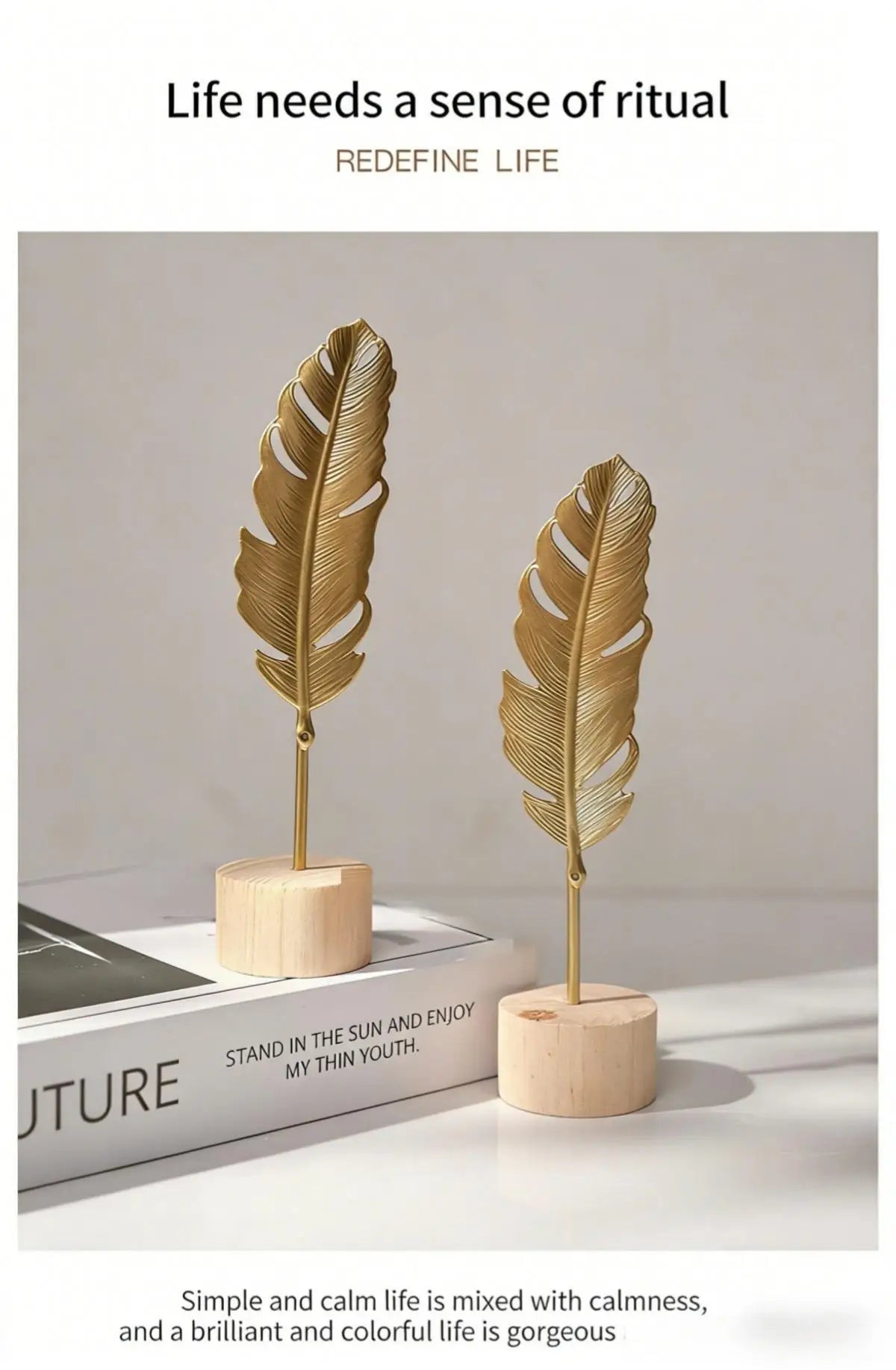 Gold Iron Ginkgo Leaf Ornament