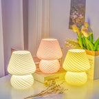 Glass Striped Mushroom Lamp