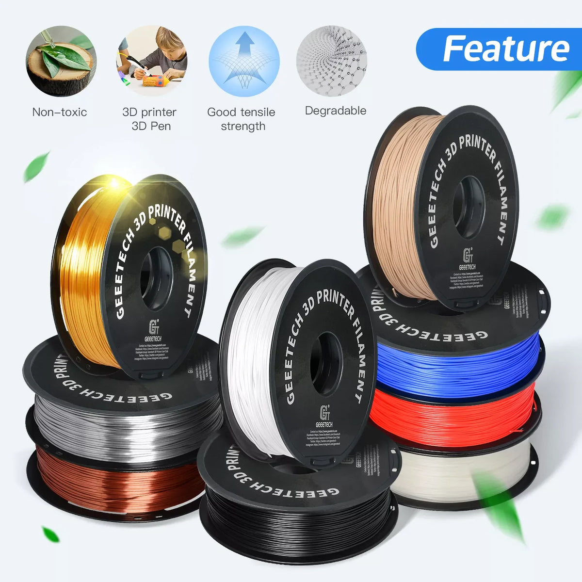 1.75 mm PLA/PETG 3D Printer Filament - 1 kg