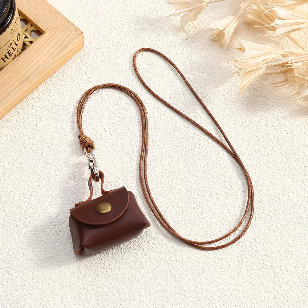 Retro Mini Leather Bag Pendant Necklace