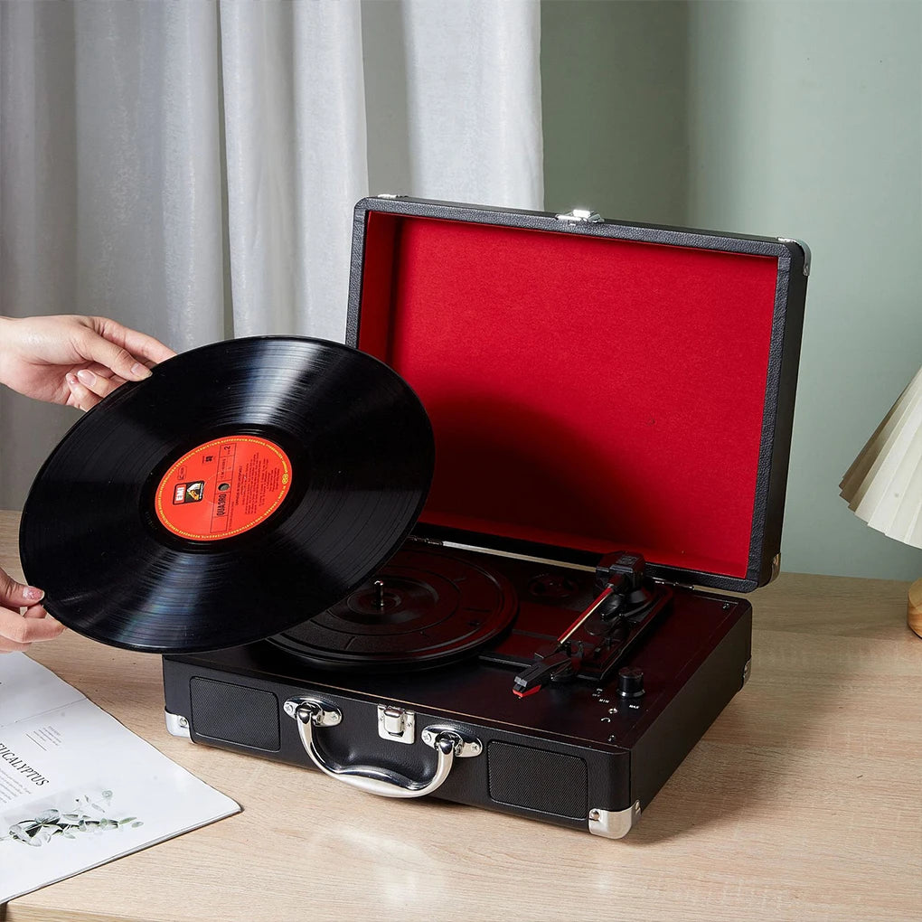 Retro 3-Speed Bluetooth Record Player
