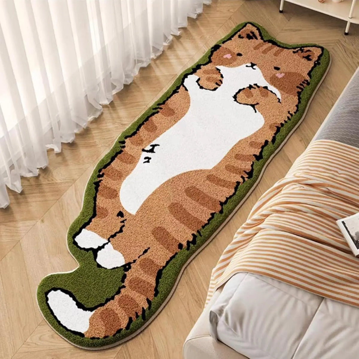 VIKAMA Cartoon Cat Non-Slip Runner Rug