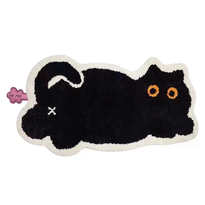 Cute Black Cat Area Rug