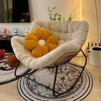 Oversized Cushioned Metal Rocking Chair