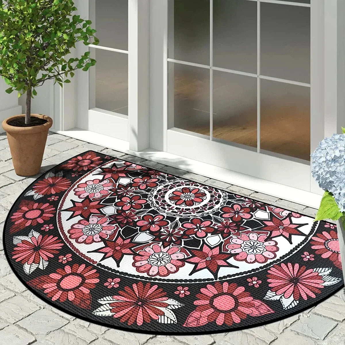 VIKAMA Semi-Circular Mosaic Non-Slip Door Mat