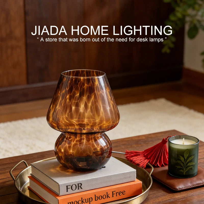 Colorful Glass Mushroom Table Lamp