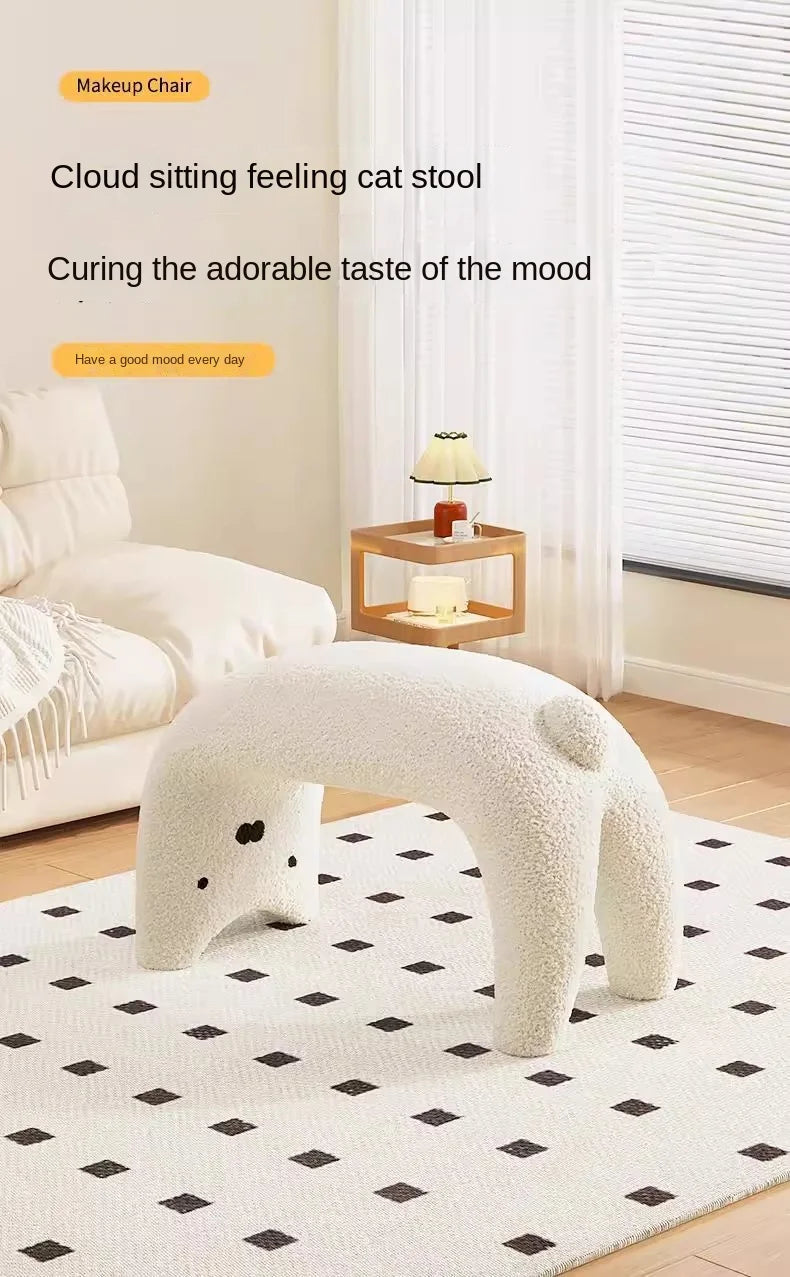 Cute Animal Plush Ottoman Stool