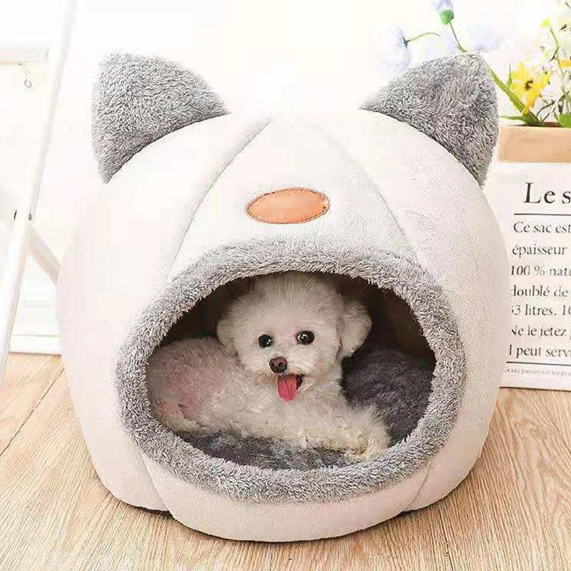 Removable Cushion Cozy Cat Cave Bed