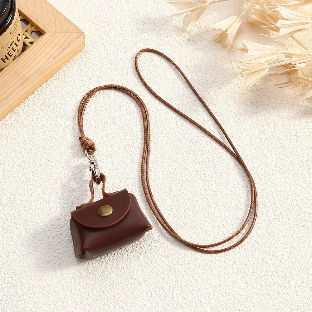 Retro Mini Leather Bag Pendant Necklace
