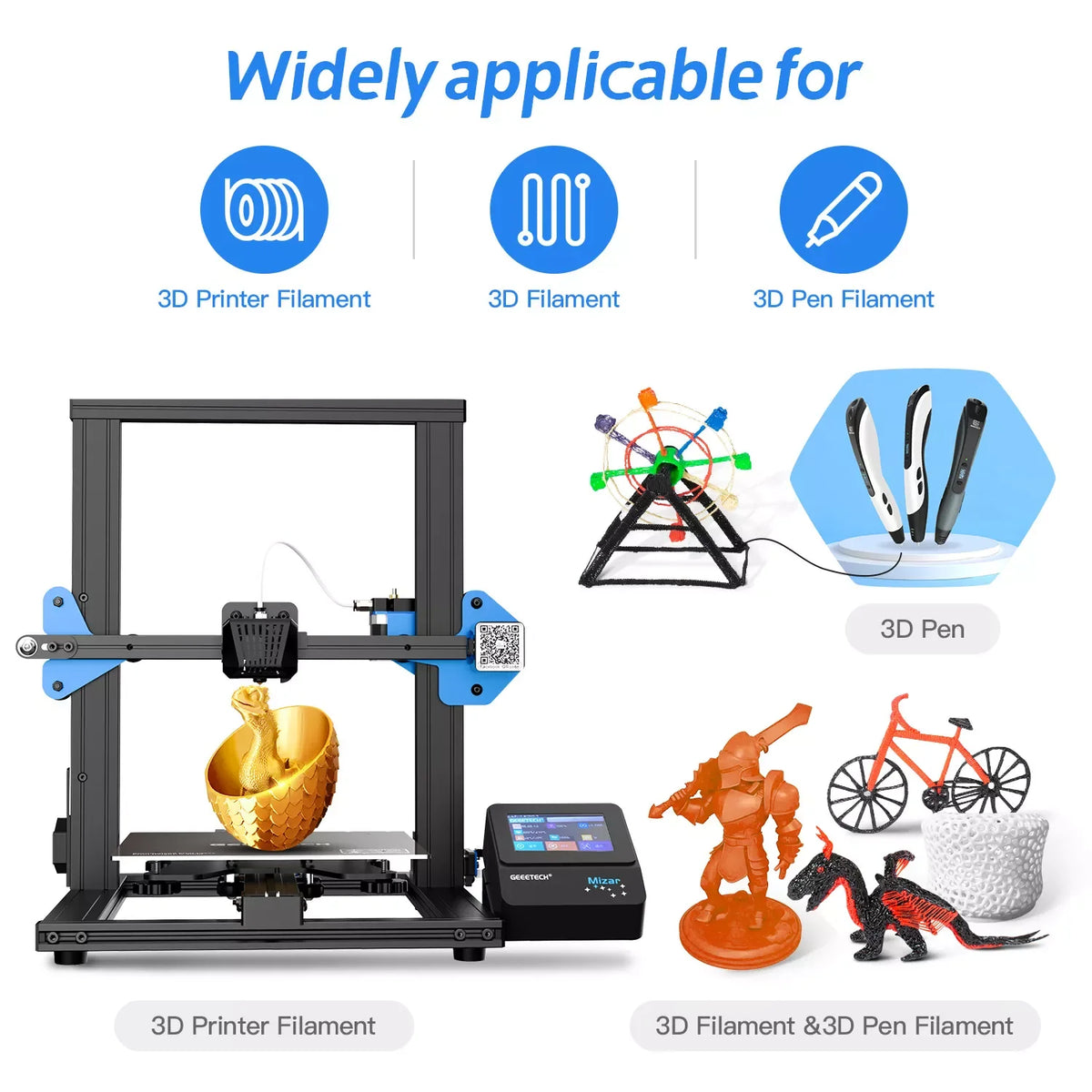 1.75 mm PLA/PETG 3D Printer Filament - 1 kg