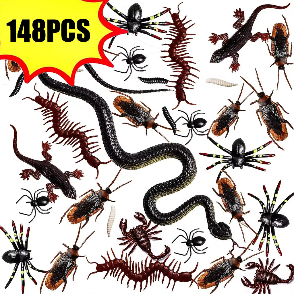 148-Piece Fake Insect Halloween Prank Set