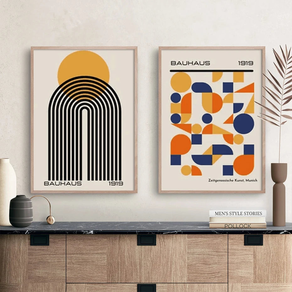 Bauhaus Geometric Canvas Wall Art