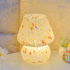 Glass Striped Mushroom Lamp