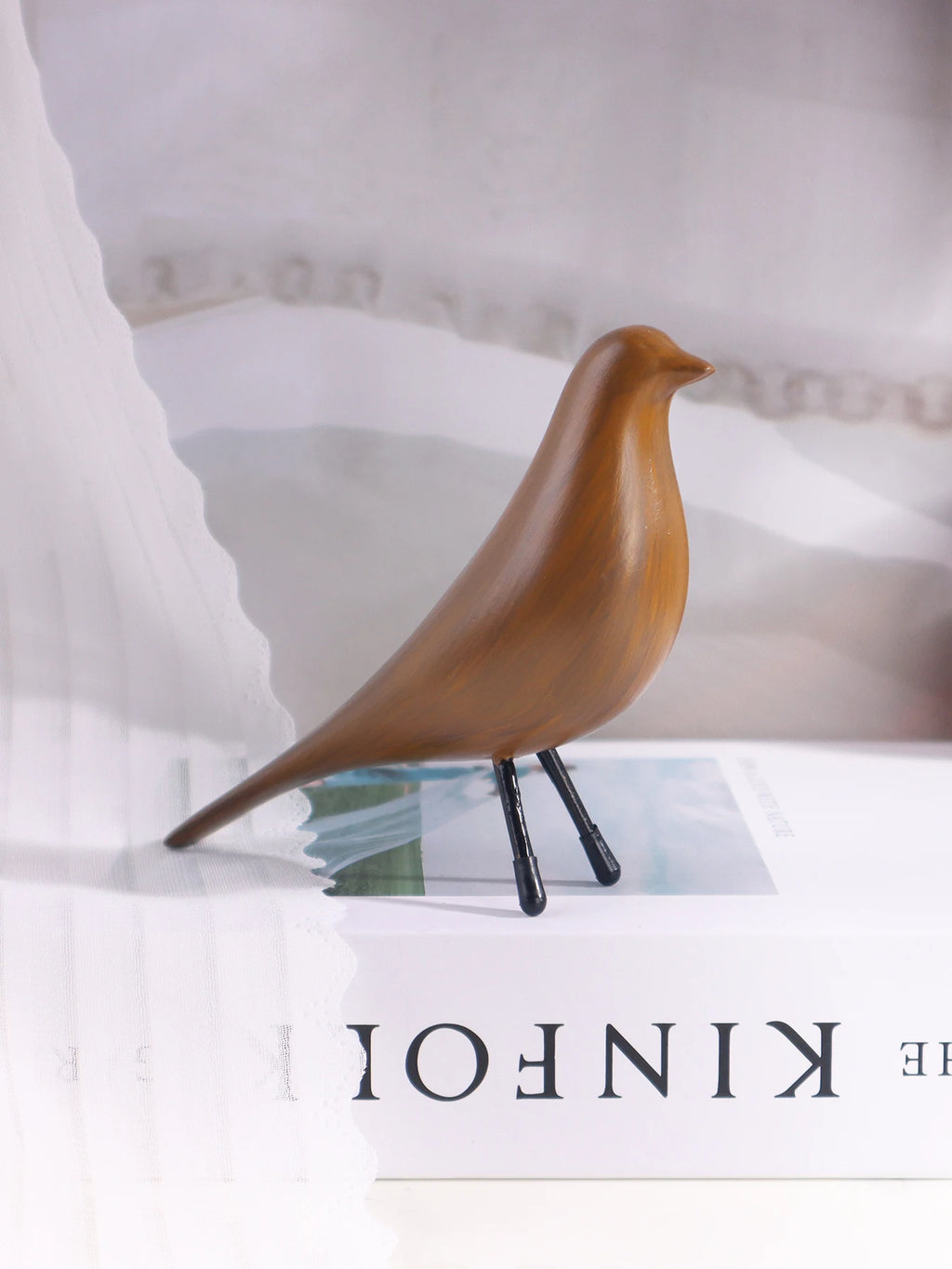Minimalist Colorful Bird Resin Sculpture