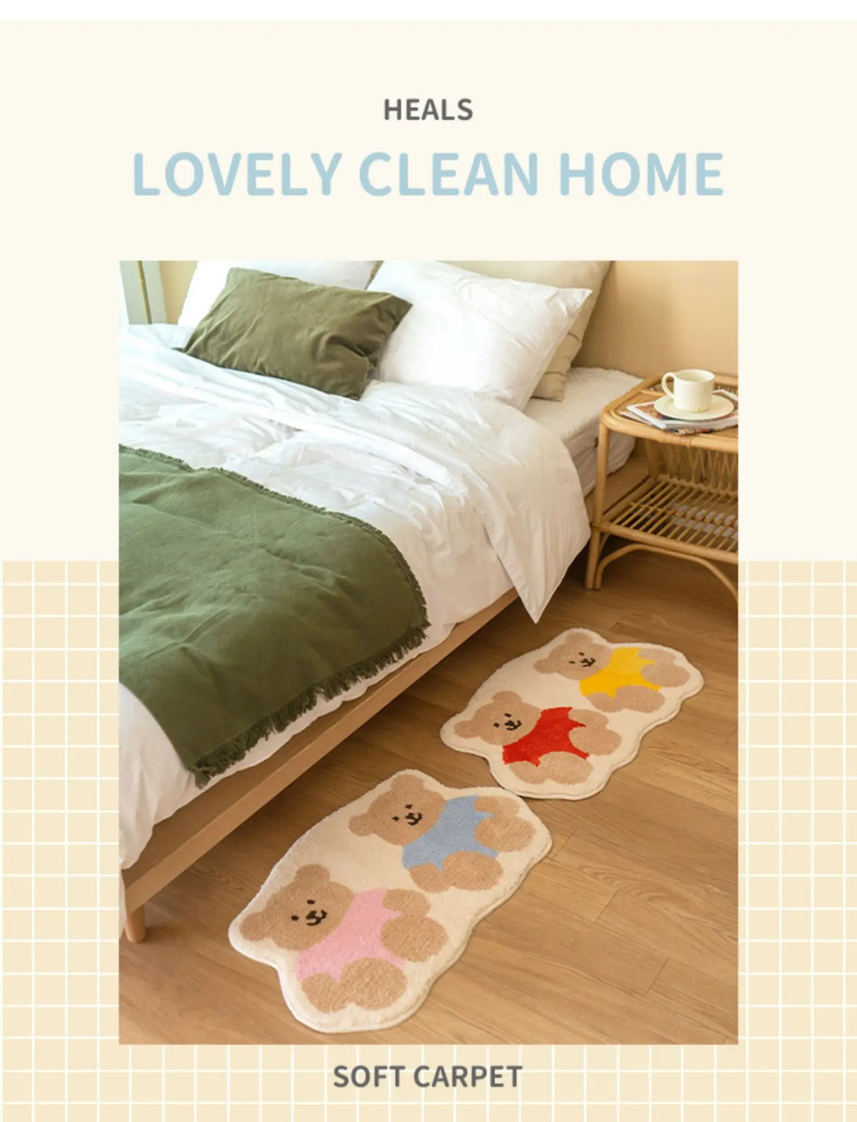 Cute Bear Imitation-Cashmere Floor Mat