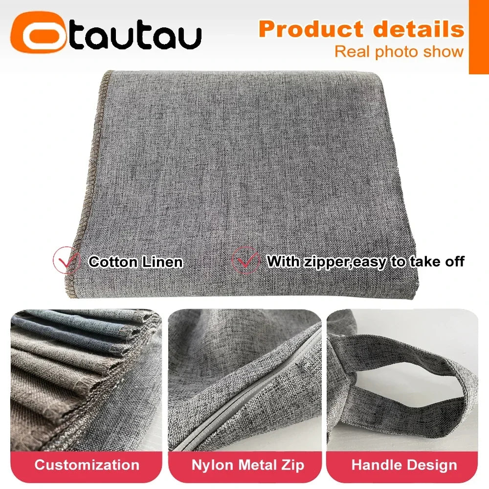 Filled 70 cm Cotton-Linen Bean Bag Chair