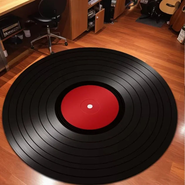Retro Vinyl Record Round Area Rug