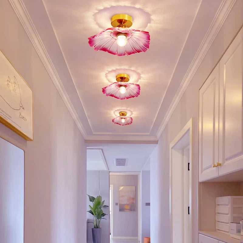 Vintage Flower Glass Pendant Light