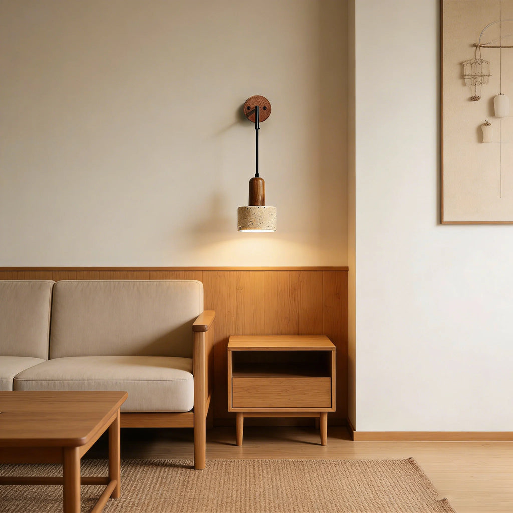 Yellow Travertine Stone Wall Lamp