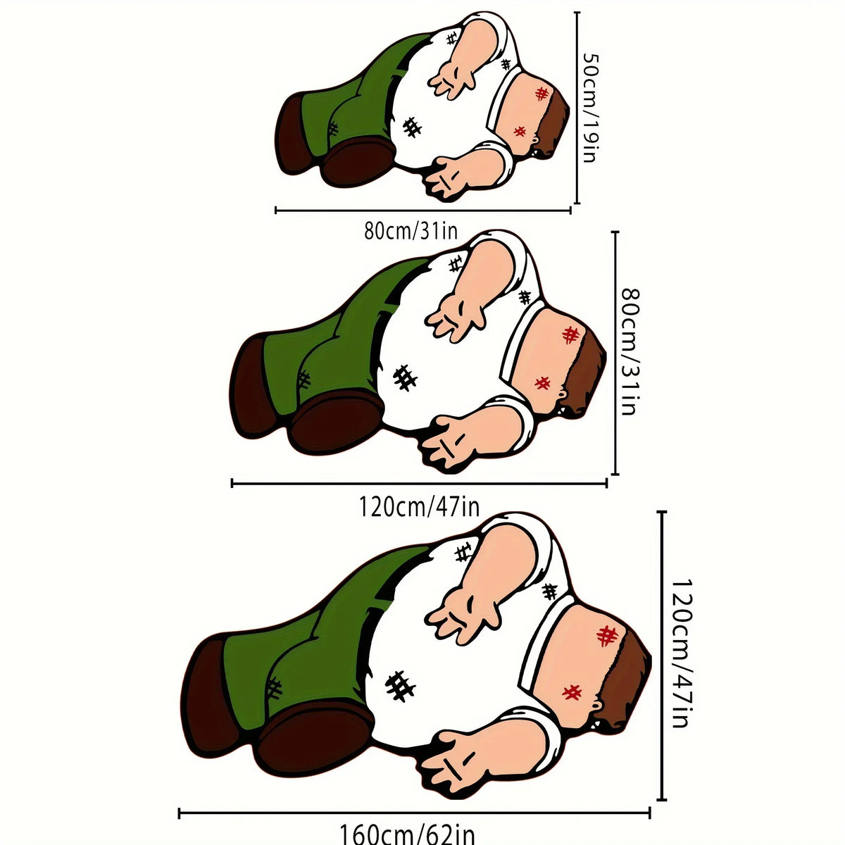 VIKAMA Cartoon Non-Slip Flannel Area Rug