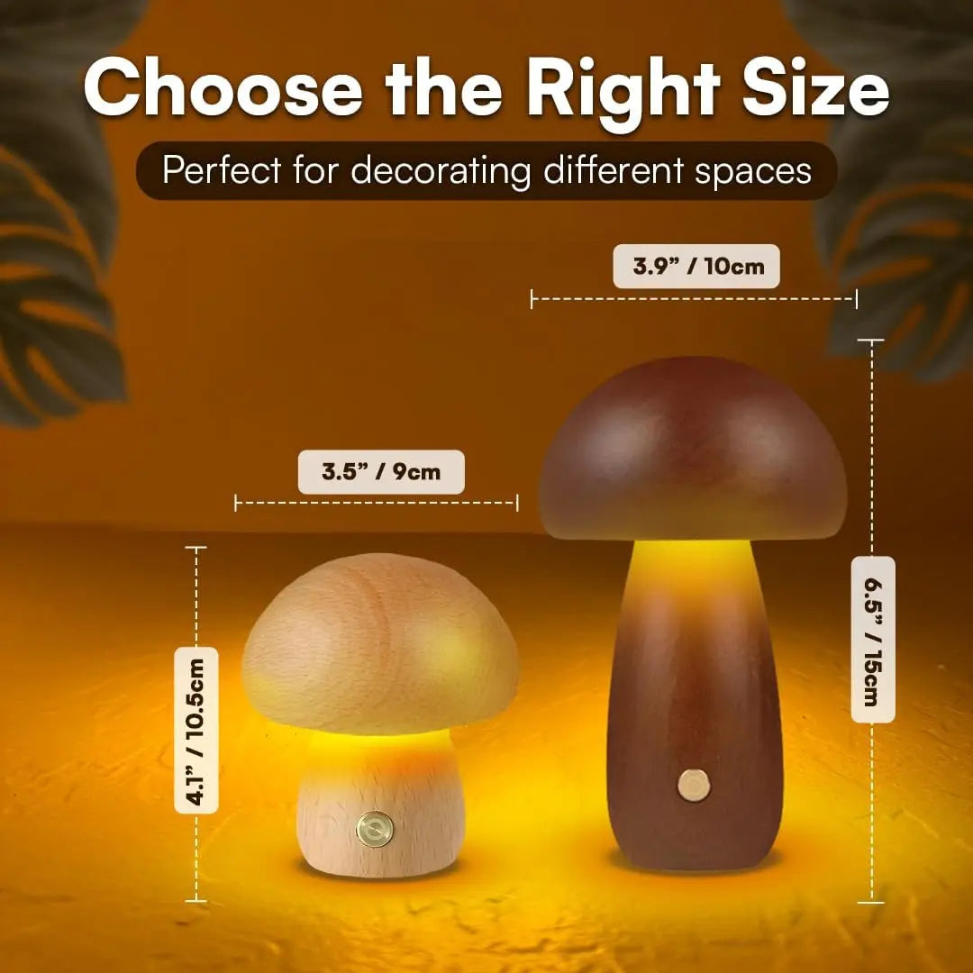 Wooden Mushroom Night Light