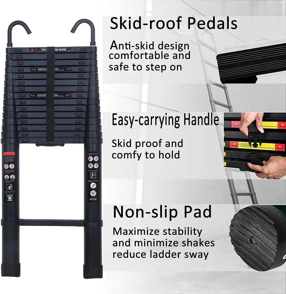 DayPlus 6.2m Telescopic Aluminium Ladder with Hook