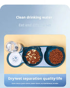 3-in-1 Cat Bowl & Gravity Water Feeder Set