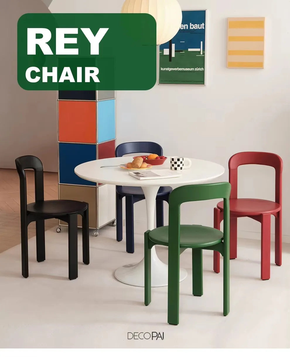 Rey-Style Beech Wood Dining Chair