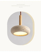 Wabi-Sabi Circular Stone Pendant Light