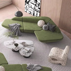 Modern Curved Lounge Sofa & Side Table Collection